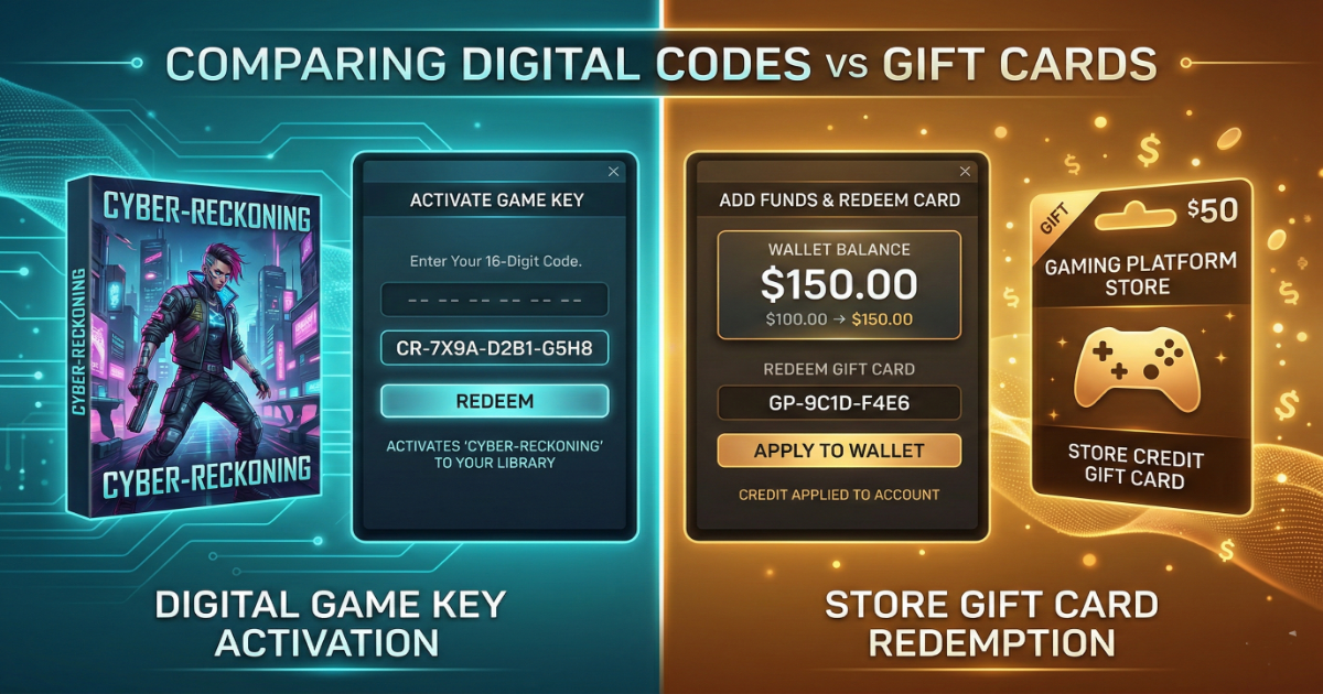 Digital Game Code vs Gift Card – What’s the Difference in 2026?